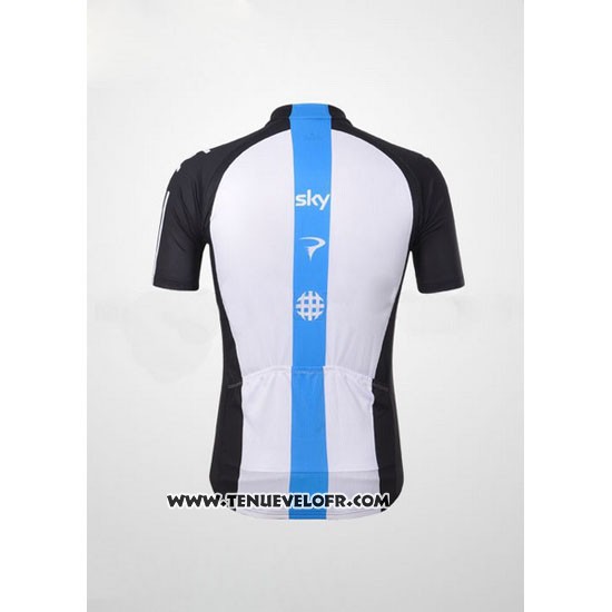 2012 Maillot Ciclismo Sky Noir et Azur Manches Courtes et Cuissard